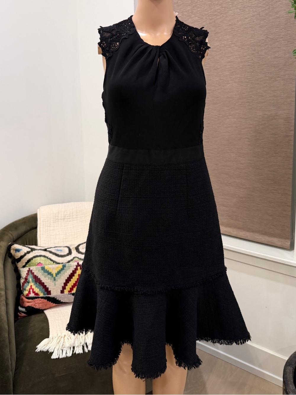 Rebecca Taylor NWT Black Lace & Knit Sleeveless Dress